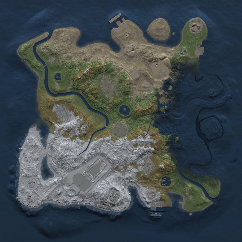 Rust Map: Procedural Map, Size: 3500, Seed: 6534321, 15 Monuments