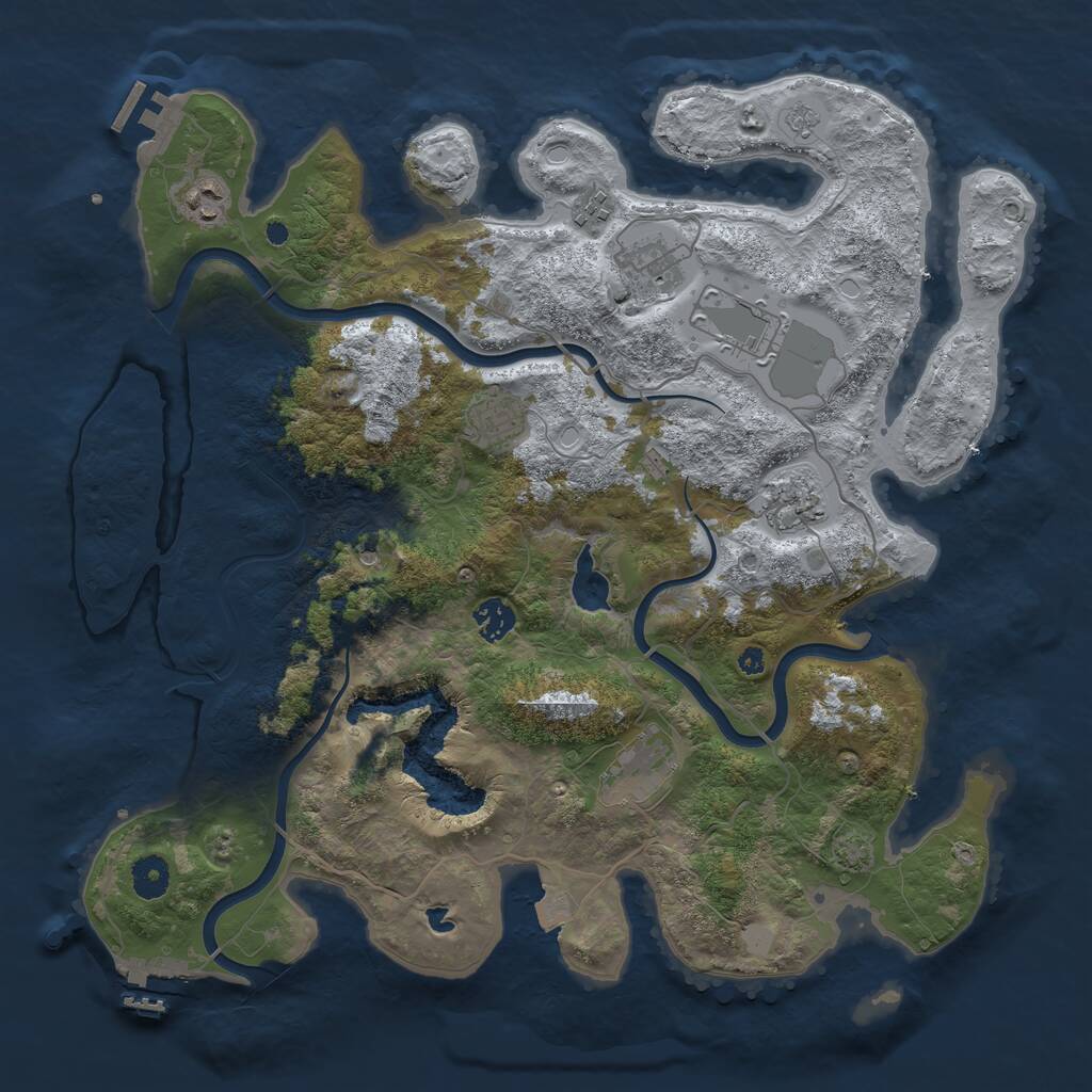 Rust Map: Procedural Map, Size: 4000, Seed: 423327918, 14 Monuments