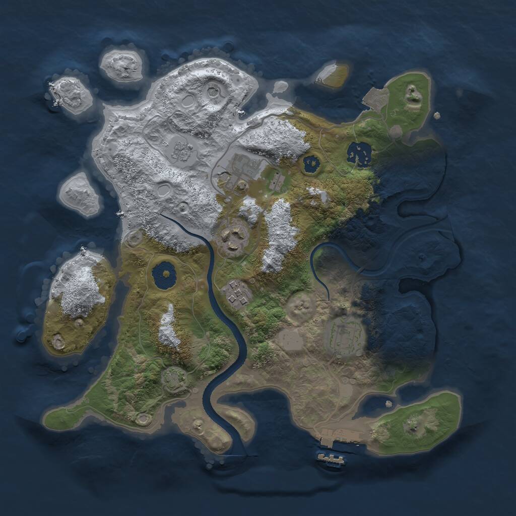 Rust Map: Procedural Map, Size: 3000, Seed: 1983547, 10 Monuments