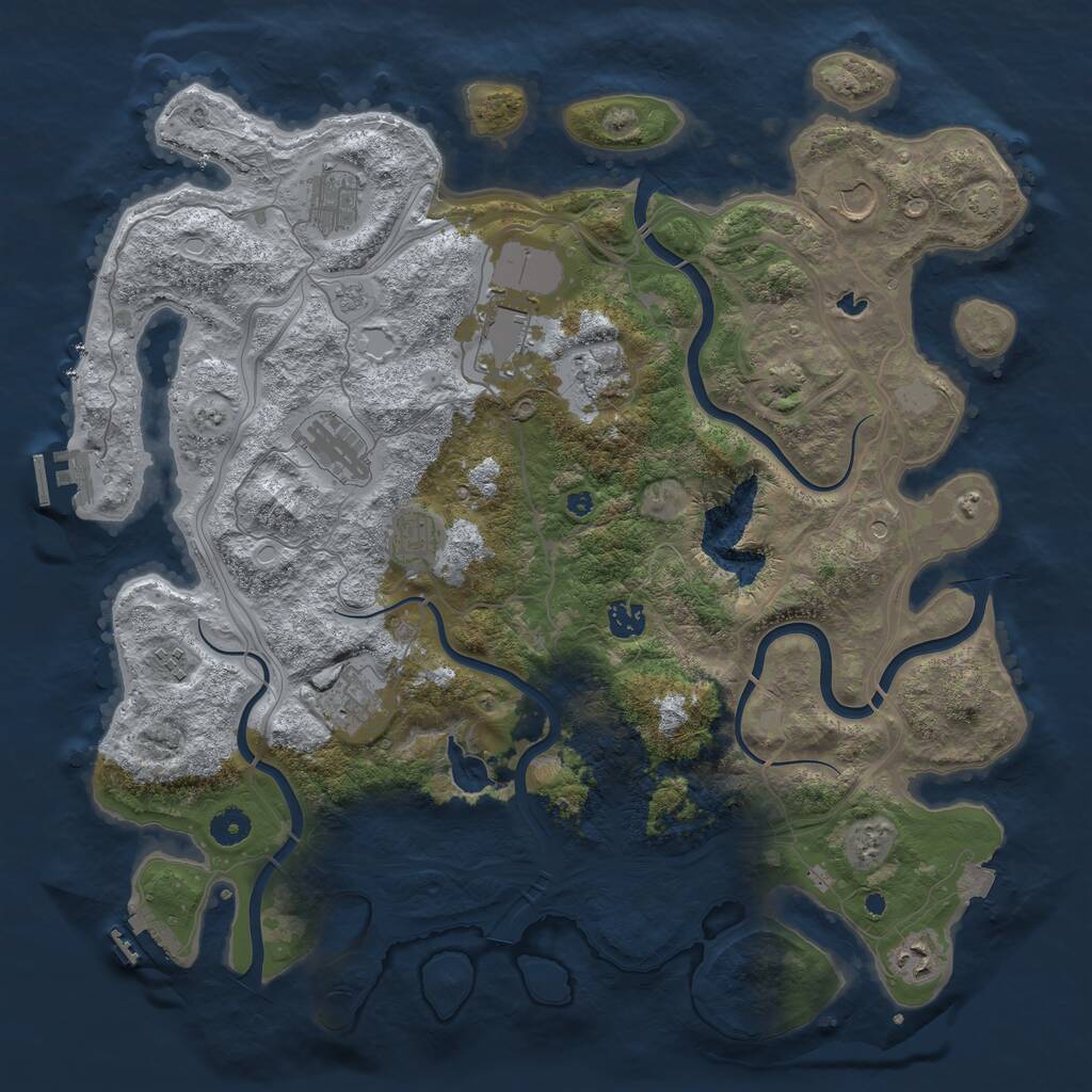 Rust Map: Procedural Map, Size: 4250, Seed: 373715395, 16 Monuments