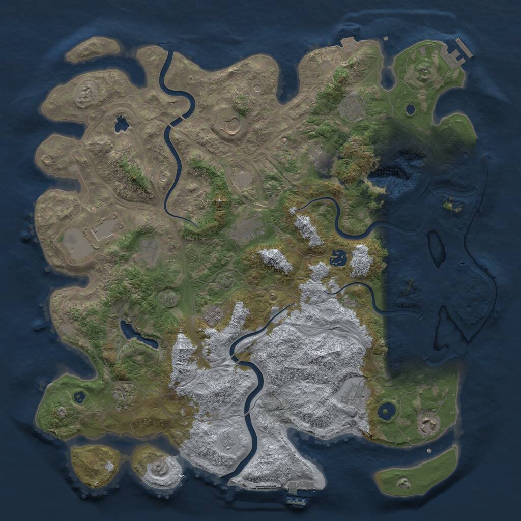 Rust Map: Procedural Map, Size: 4450, Seed: 92720870, 17 Monuments