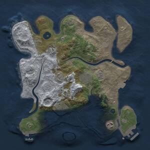 Thumbnail Rust Map: Procedural Map, Size: 3000, Seed: 727995786, 11 Monuments