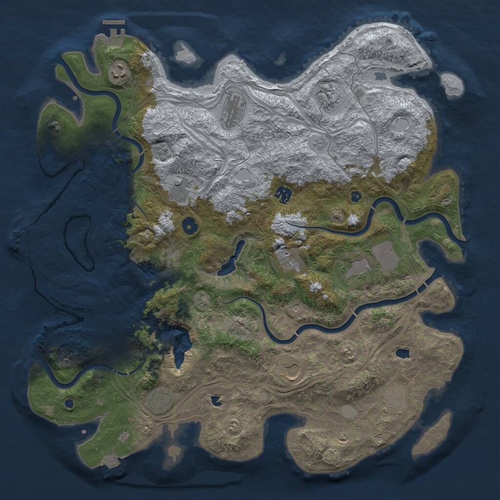 Rust Map: Procedural Map, Size: 4500, Seed: 1882977301, 17 Monuments