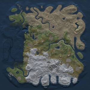 Thumbnail Rust Map: Procedural Map, Size: 5000, Seed: 1069391830, 17 Monuments