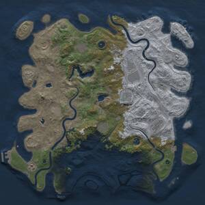 Thumbnail Rust Map: Procedural Map, Size: 4500, Seed: 24100039, 17 Monuments