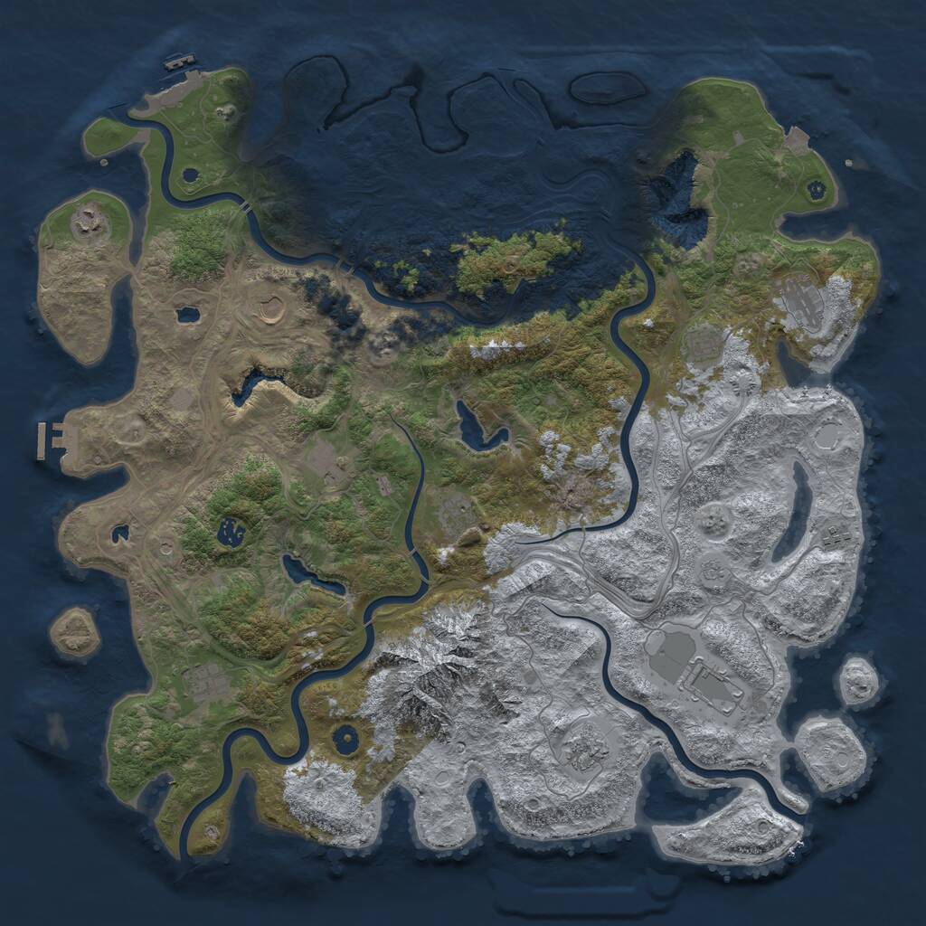 Rust Map: Procedural Map, Size: 5000, Seed: 559016, 17 Monuments