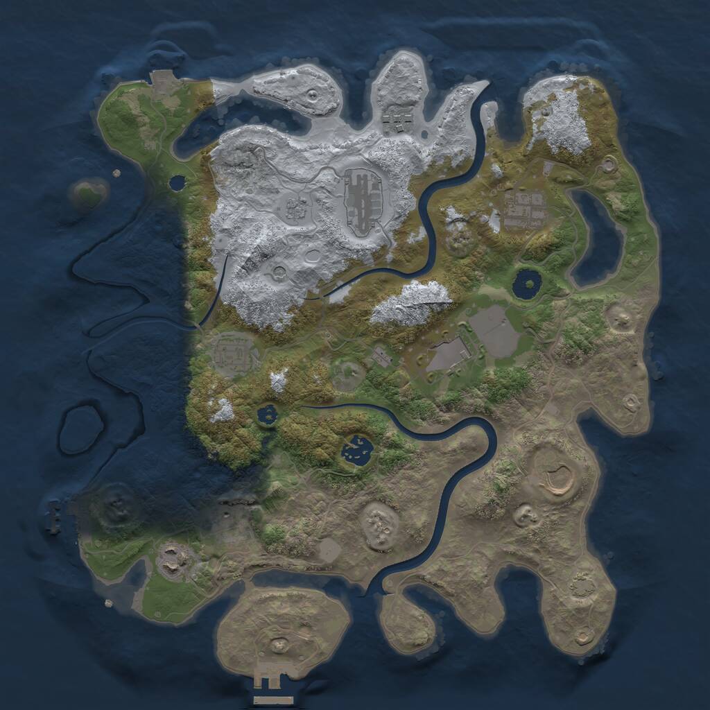 Rust Map: Procedural Map, Size: 3600, Seed: 290379, 15 Monuments