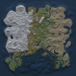 Thumbnail Rust Map: Procedural Map, Size: 4500, Seed: 47909231, 17 Monuments