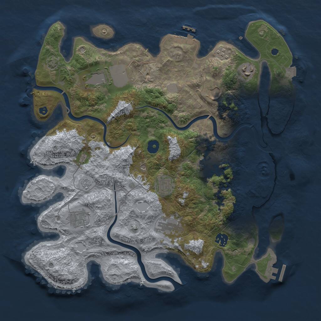 Rust Map: Procedural Map, Size: 3750, Seed: 224957251, 15 Monuments