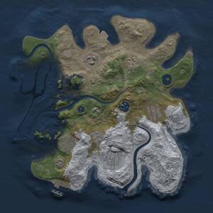 Thumbnail Rust Map: Procedural Map, Size: 3000, Seed: 37716, 12 Monuments