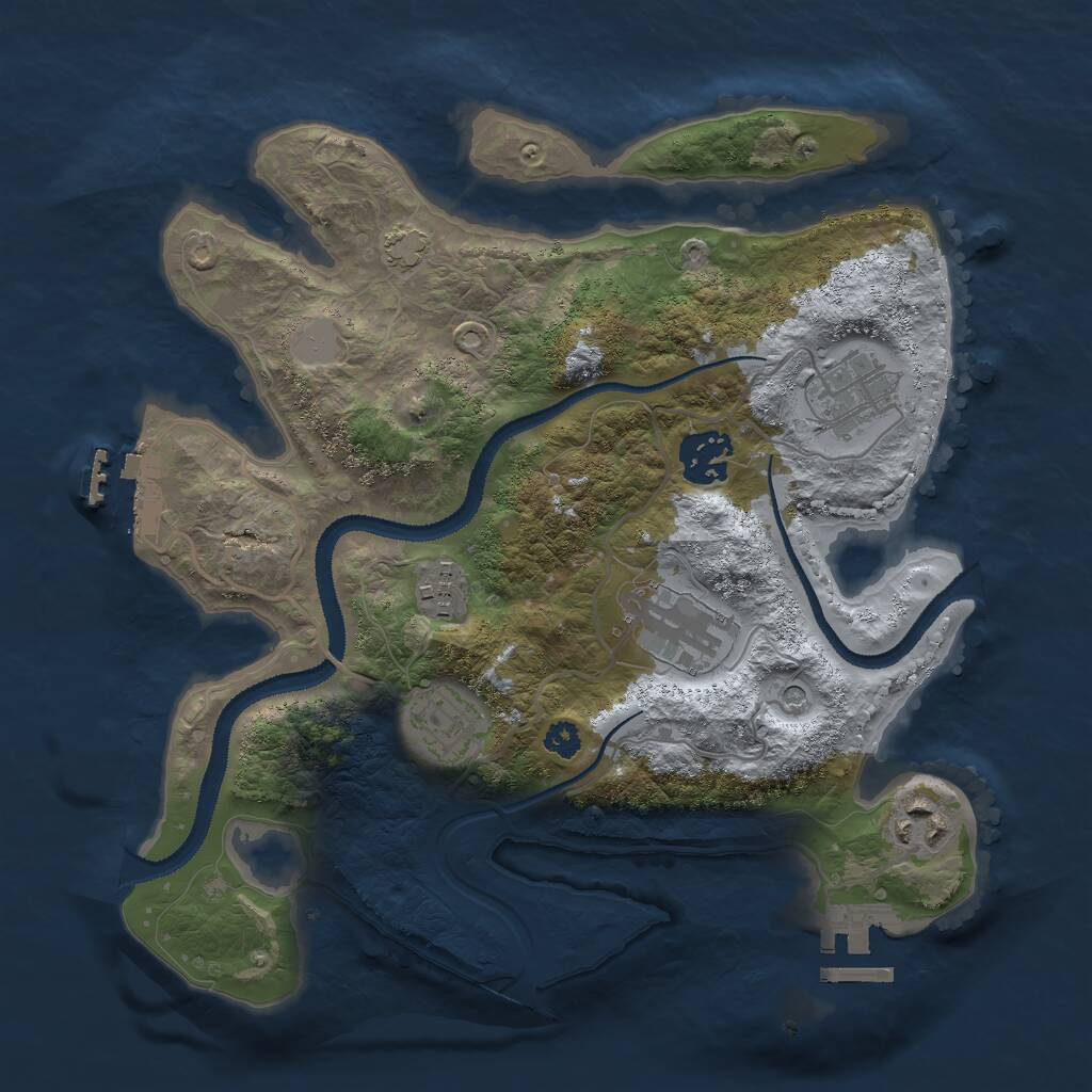 Rust Map: Procedural Map, Size: 3000, Seed: 983533891, 11 Monuments