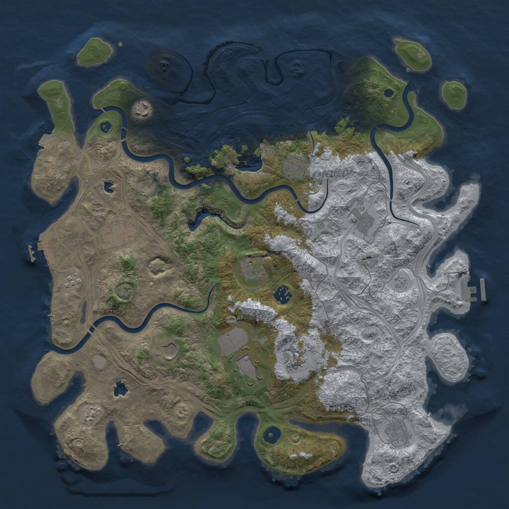 Rust Map: Procedural Map, Size: 4500, Seed: 866210, 17 Monuments