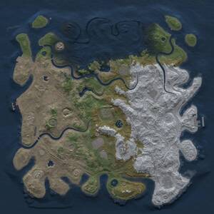 Thumbnail Rust Map: Procedural Map, Size: 4500, Seed: 866210, 17 Monuments