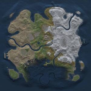 Thumbnail Rust Map: Procedural Map, Size: 3500, Seed: 1949282307, 15 Monuments