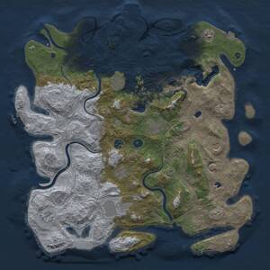 Thumbnail Rust Map: Procedural Map, Size: 4500, Seed: 2002072861, 16 Monuments