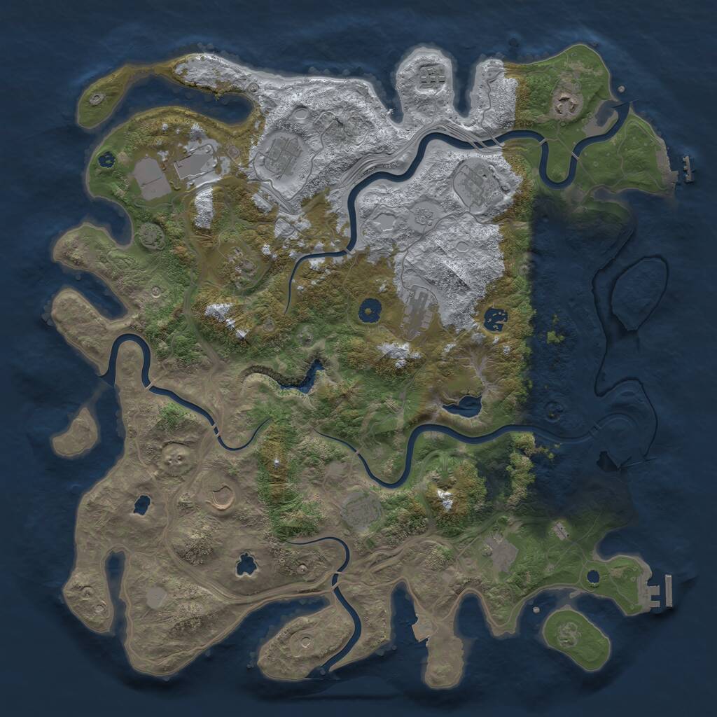 Rust Map: Procedural Map, Size: 4500, Seed: 13364874, 17 Monuments