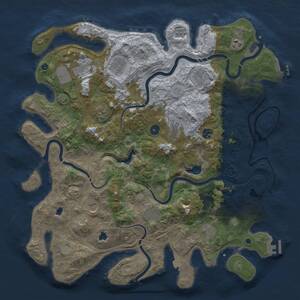 Thumbnail Rust Map: Procedural Map, Size: 4500, Seed: 13364874, 17 Monuments