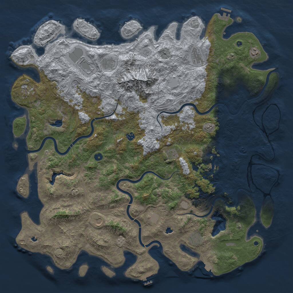 Rust Map: Procedural Map, Size: 5500, Seed: 1200, 17 Monuments