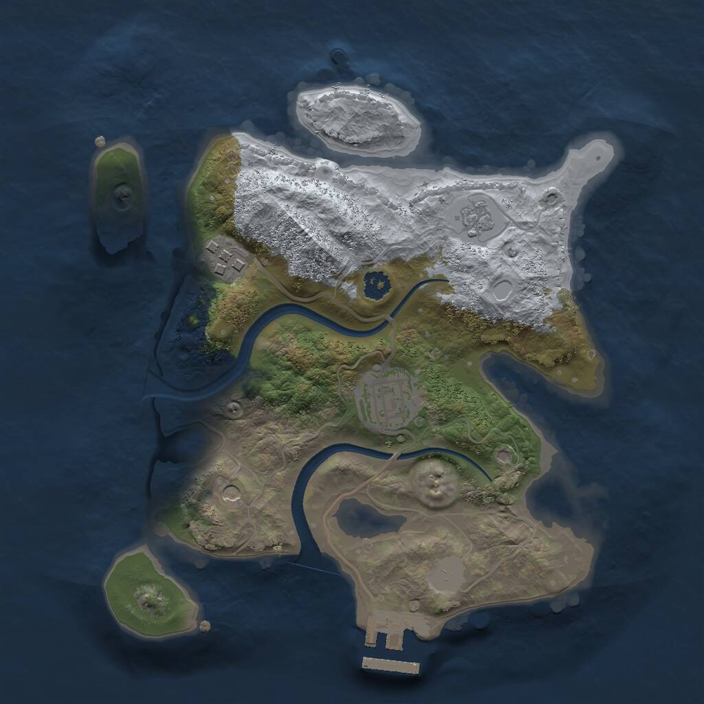 Rust Map: Procedural Map, Size: 2500, Seed: 947779685, 6 Monuments