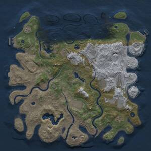 Thumbnail Rust Map: Procedural Map, Size: 4500, Seed: 184473394, 17 Monuments