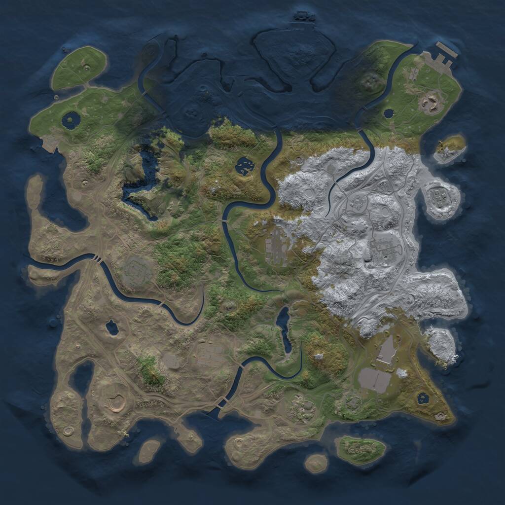 Rust Map: Procedural Map, Size: 4250, Seed: 795638327, 16 Monuments