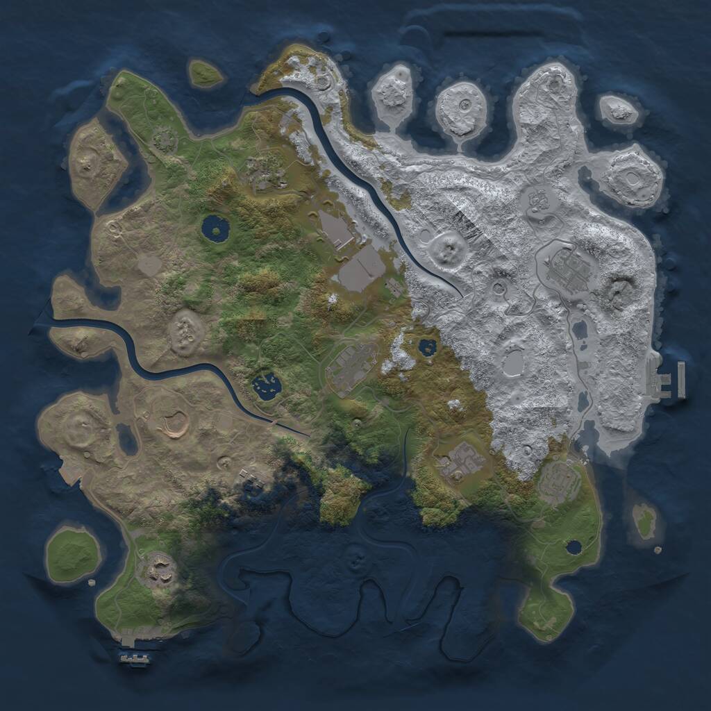 Rust Map: Procedural Map, Size: 3900, Seed: 35465841, 16 Monuments