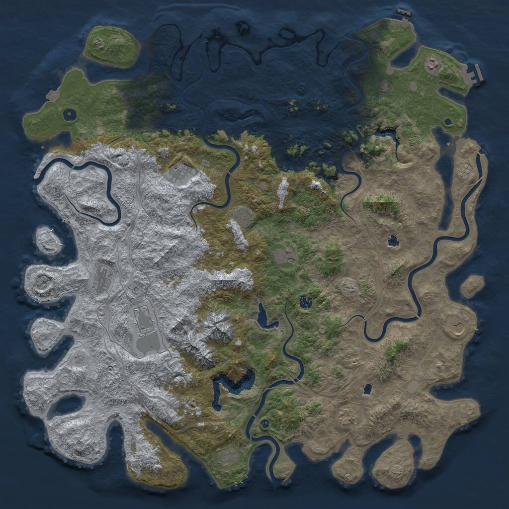 Rust Map: Procedural Map, Size: 5880, Seed: 516824626, 17 Monuments