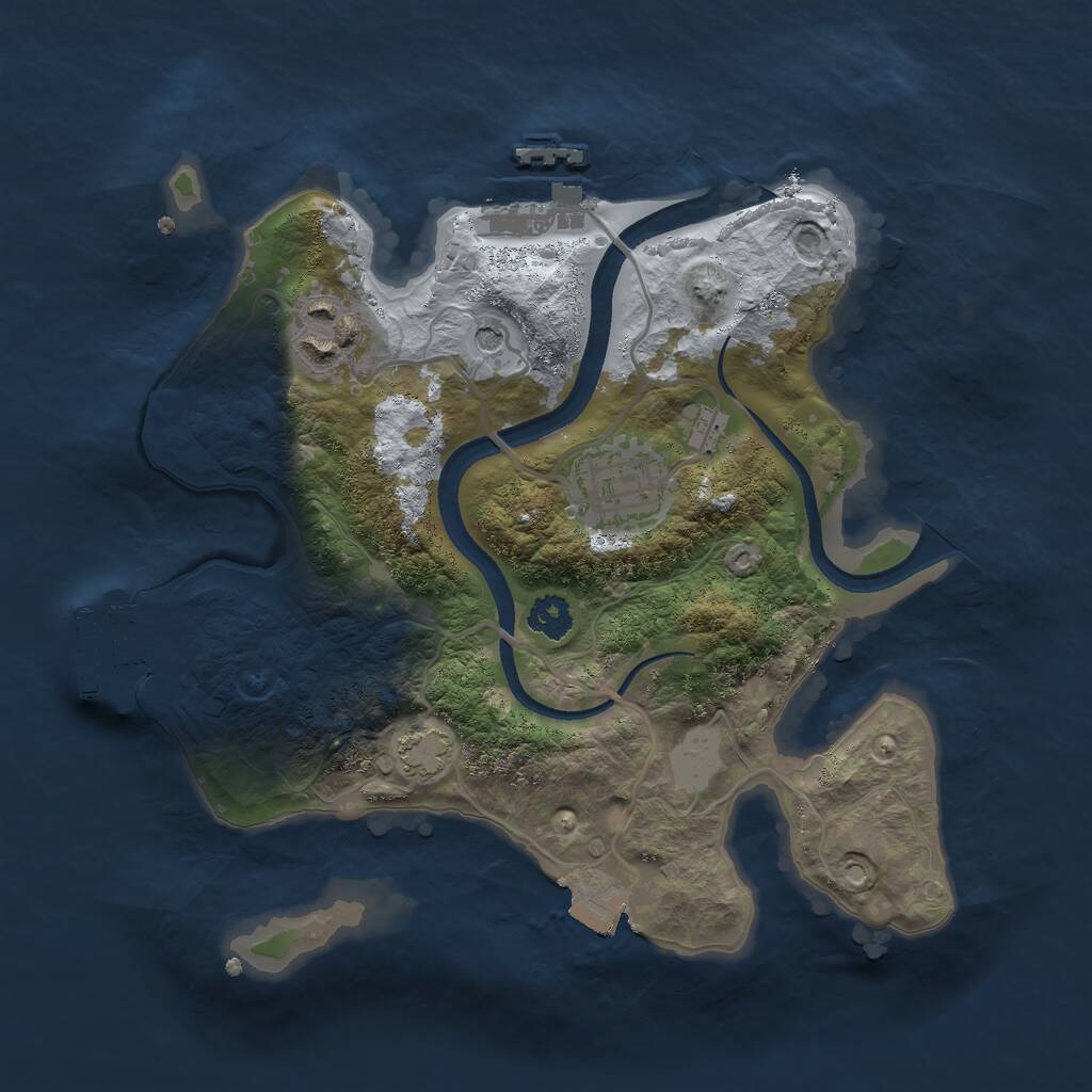 Rust Map: Procedural Map, Size: 2500, Seed: 1749246293, 7 Monuments