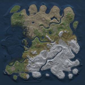 Thumbnail Rust Map: Procedural Map, Size: 4487, Seed: 481981, 16 Monuments