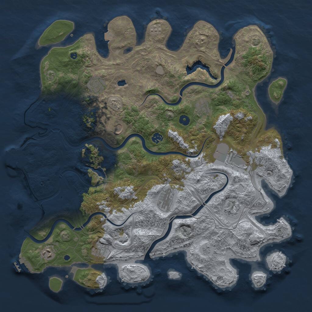 Rust Map: Procedural Map, Size: 4487, Seed: 481981, 16 Monuments