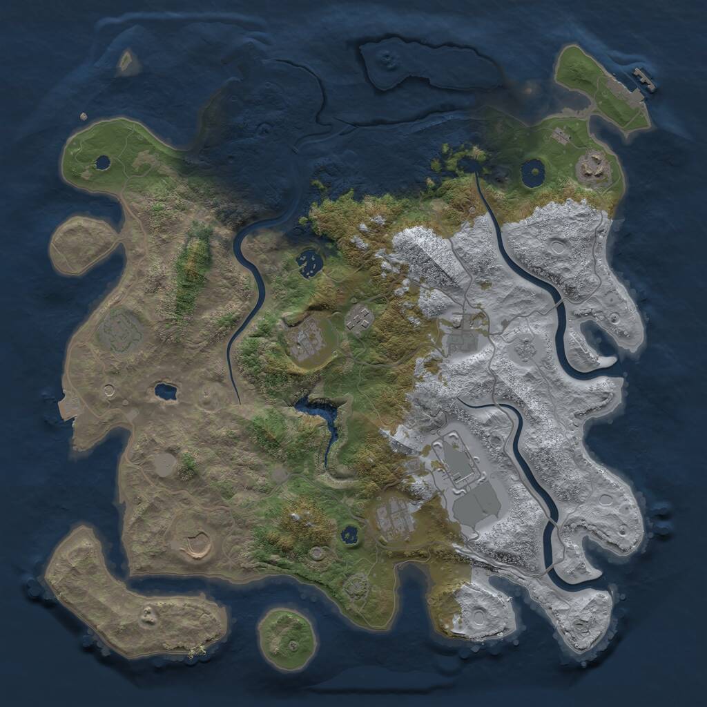 Rust Map: Procedural Map, Size: 4000, Seed: 1924215903, 15 Monuments