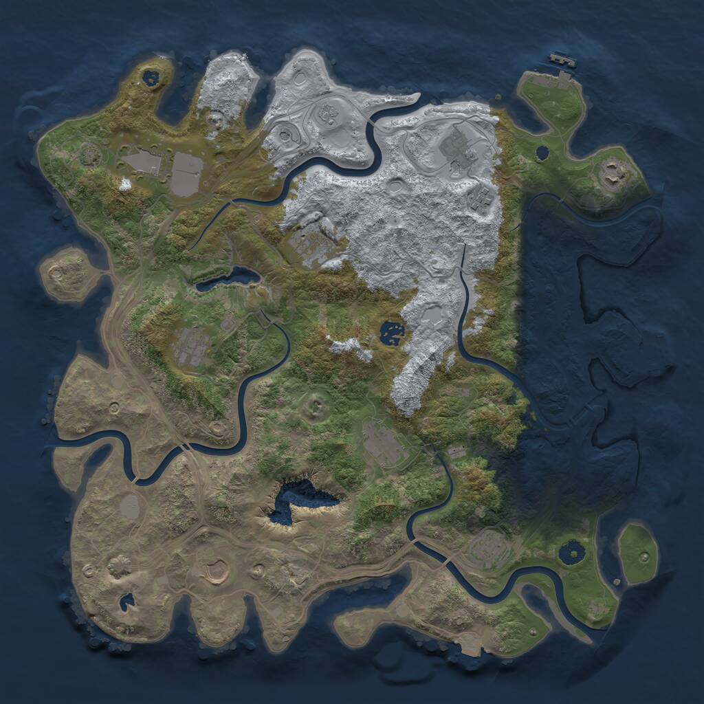 Rust Map: Procedural Map, Size: 4250, Seed: 1879713934, 16 Monuments