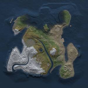 Thumbnail Rust Map: Procedural Map, Size: 2500, Seed: 1983470845, 7 Monuments