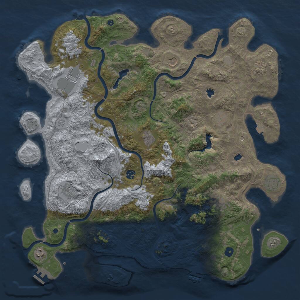 Rust Map: Procedural Map, Size: 4800, Seed: 178703390, 17 Monuments
