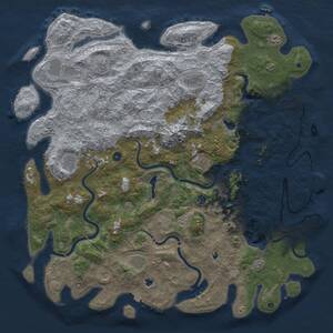 Thumbnail Rust Map: Procedural Map, Size: 5500, Seed: 2005603773, 17 Monuments