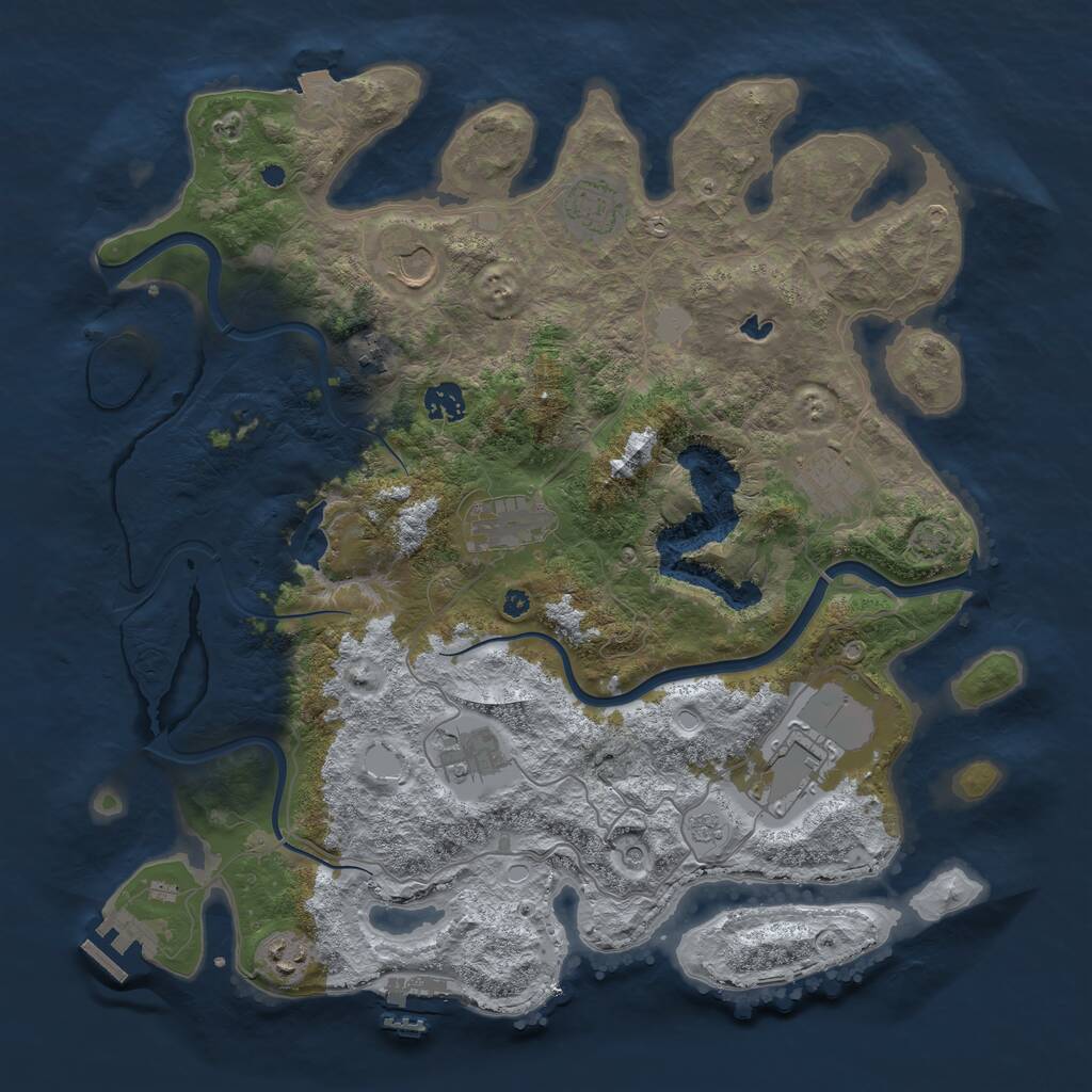 Rust Map: Procedural Map, Size: 4000, Seed: 1641921118, 15 Monuments