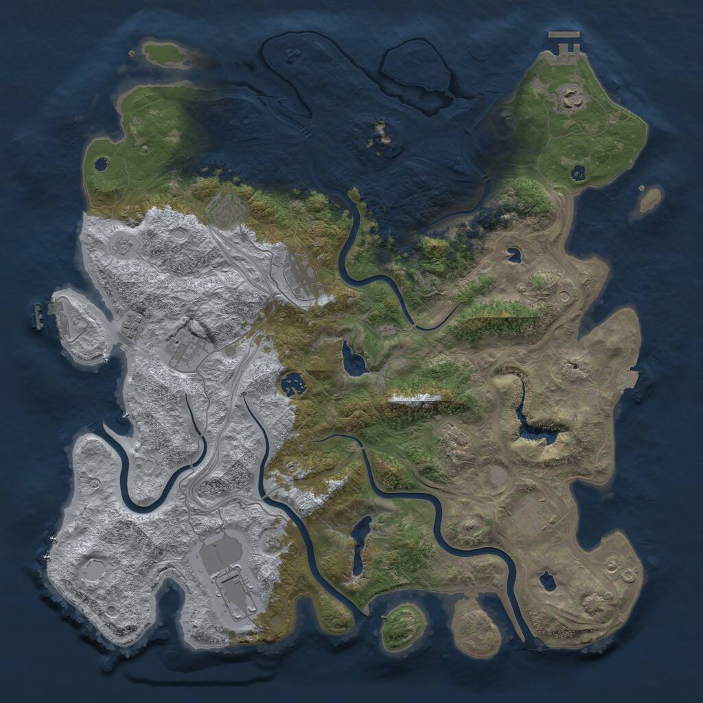 Rust Map: Procedural Map, Size: 4500, Seed: 805547930, 15 Monuments