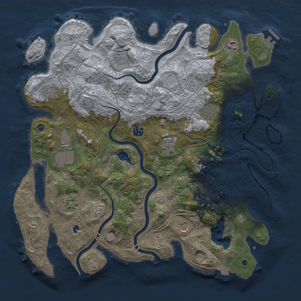Rust Map: Procedural Map, Size: 4250, Seed: 714864821, 15 Monuments