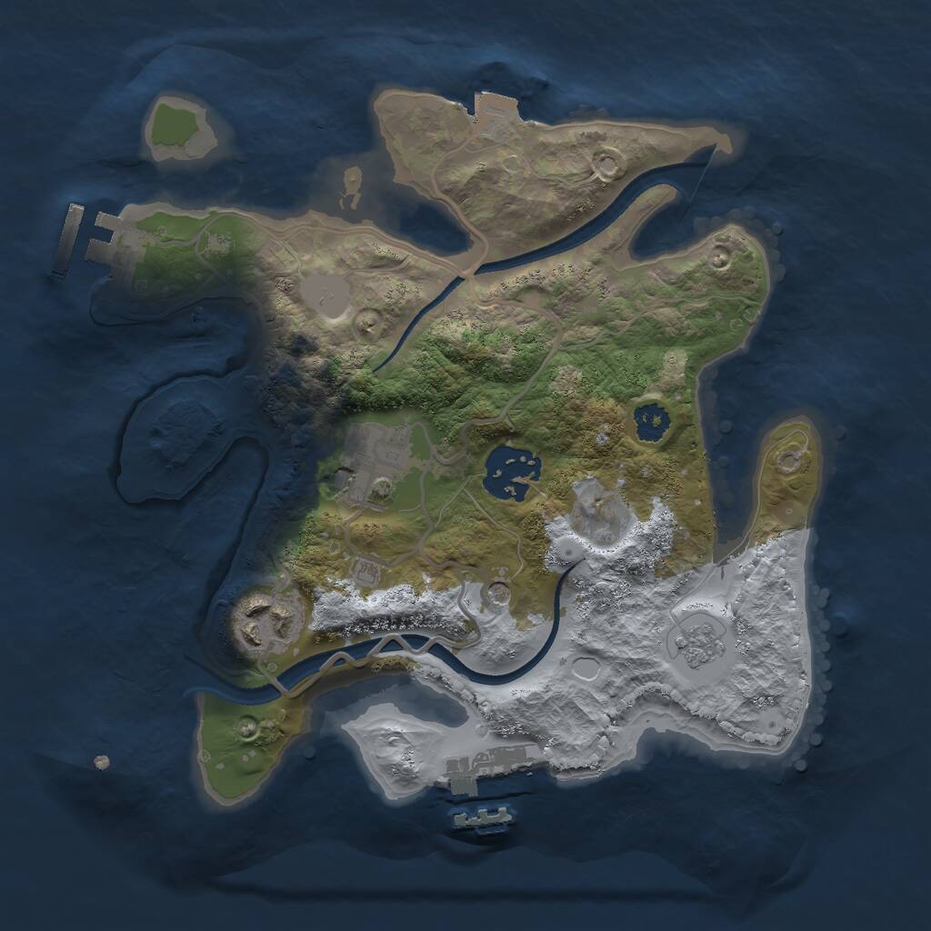 Rust Map: Procedural Map, Size: 2500, Seed: 1356857718, 8 Monuments
