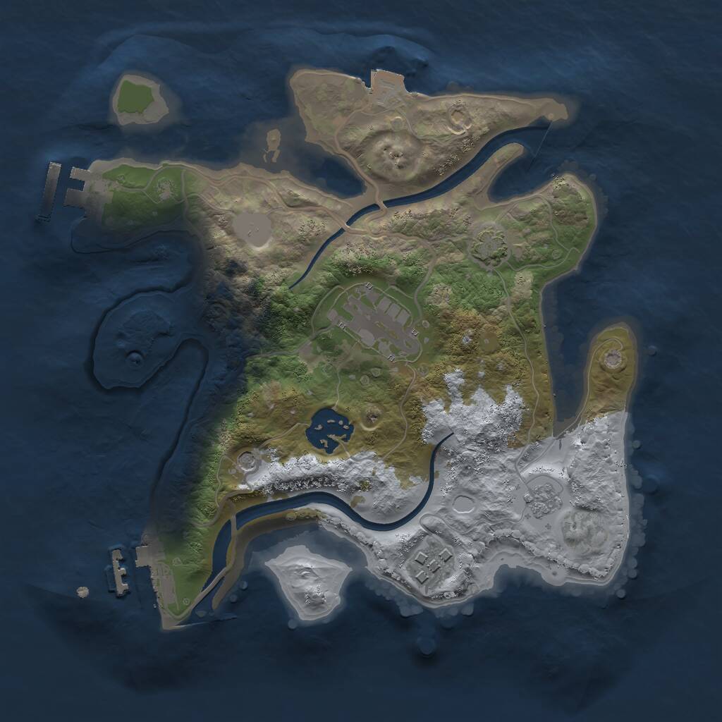 Rust Map: Procedural Map, Size: 2500, Seed: 1356857718, 9 Monuments