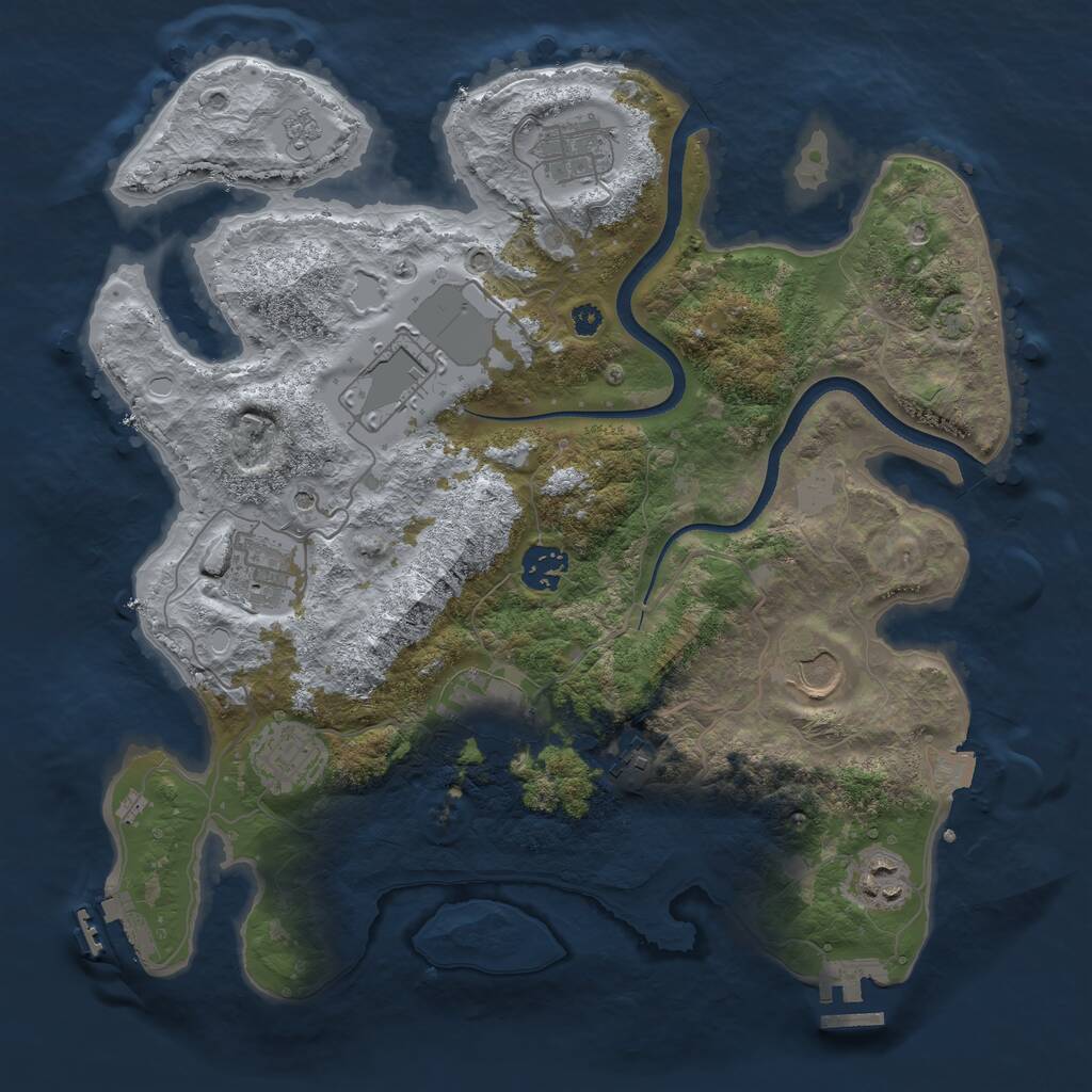 Rust Map: Procedural Map, Size: 3500, Seed: 1521611822, 15 Monuments