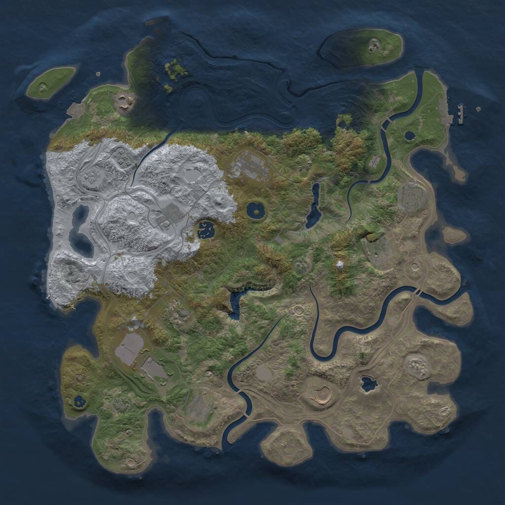Rust Map: Procedural Map, Size: 4250, Seed: 1266326136, 17 Monuments