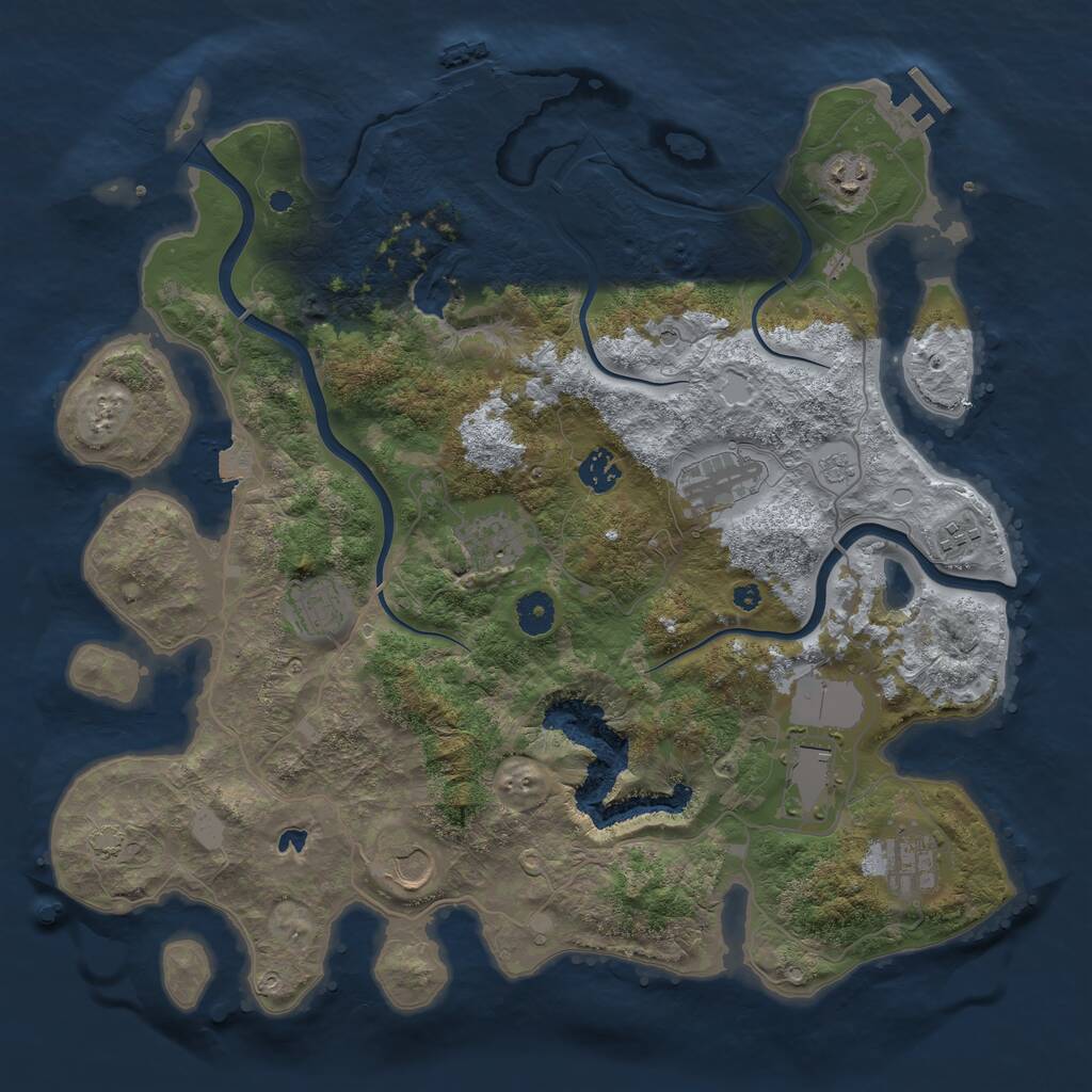 Rust Map: Procedural Map, Size: 4000, Seed: 783179996, 15 Monuments