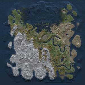 Thumbnail Rust Map: Procedural Map, Size: 4500, Seed: 173009251, 14 Monuments