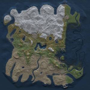 Thumbnail Rust Map: Procedural Map, Size: 4500, Seed: 369596590, 17 Monuments