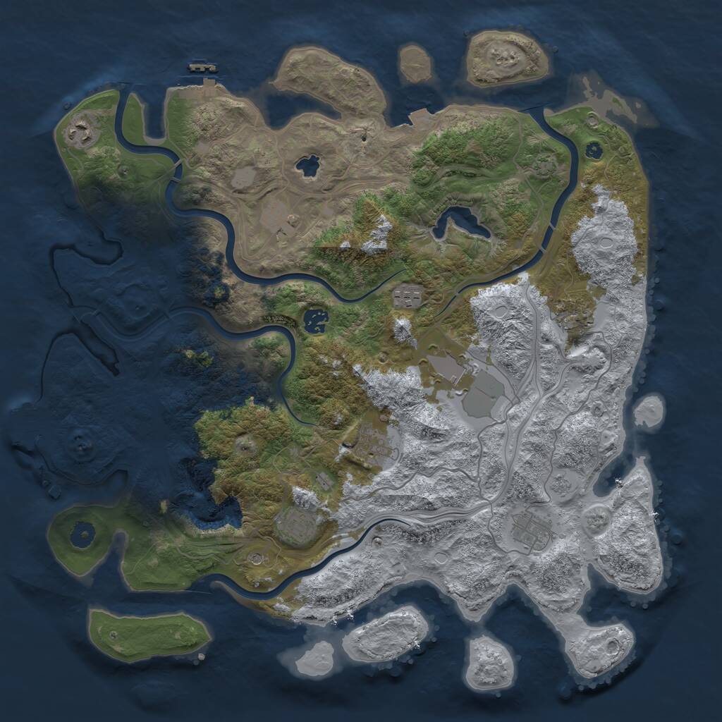 Rust Map: Procedural Map, Size: 4250, Seed: 947829122, 15 Monuments