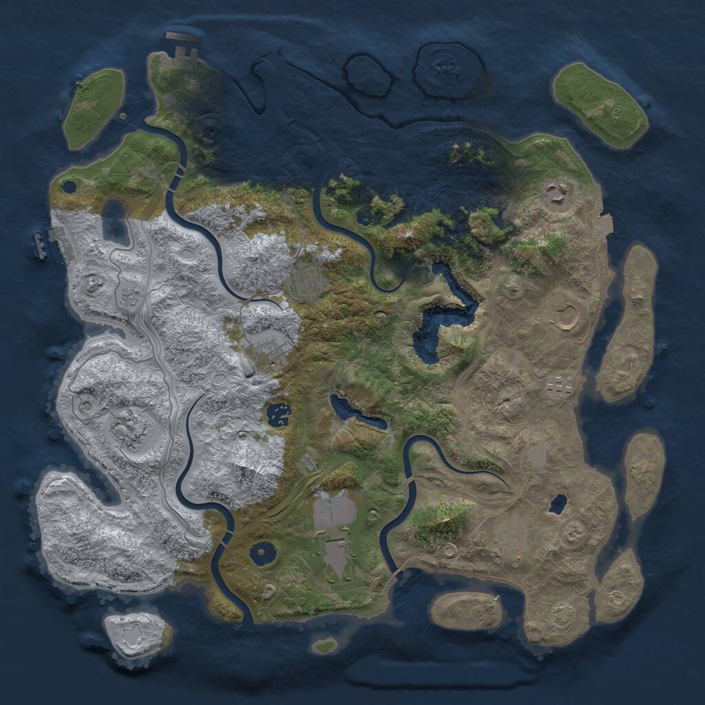 Rust Map: Procedural Map, Size: 4250, Seed: 1542079465, 15 Monuments