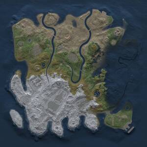 Thumbnail Rust Map: Procedural Map, Size: 3650, Seed: 3, 16 Monuments