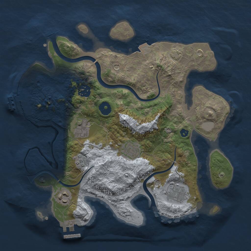 Rust Map: Procedural Map, Size: 3000, Seed: 1696004217, 11 Monuments