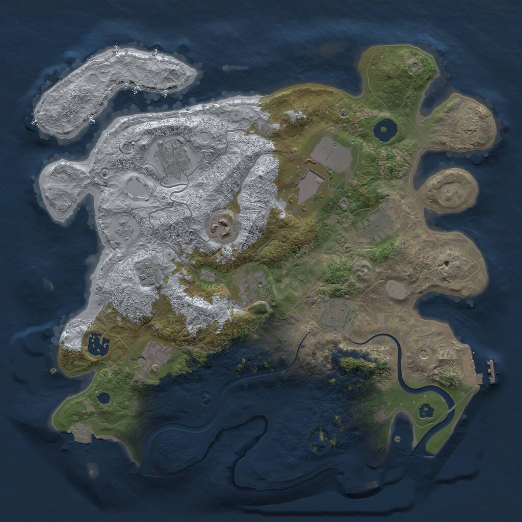 Rust Map: Procedural Map, Size: 3500, Seed: 12172, 15 Monuments